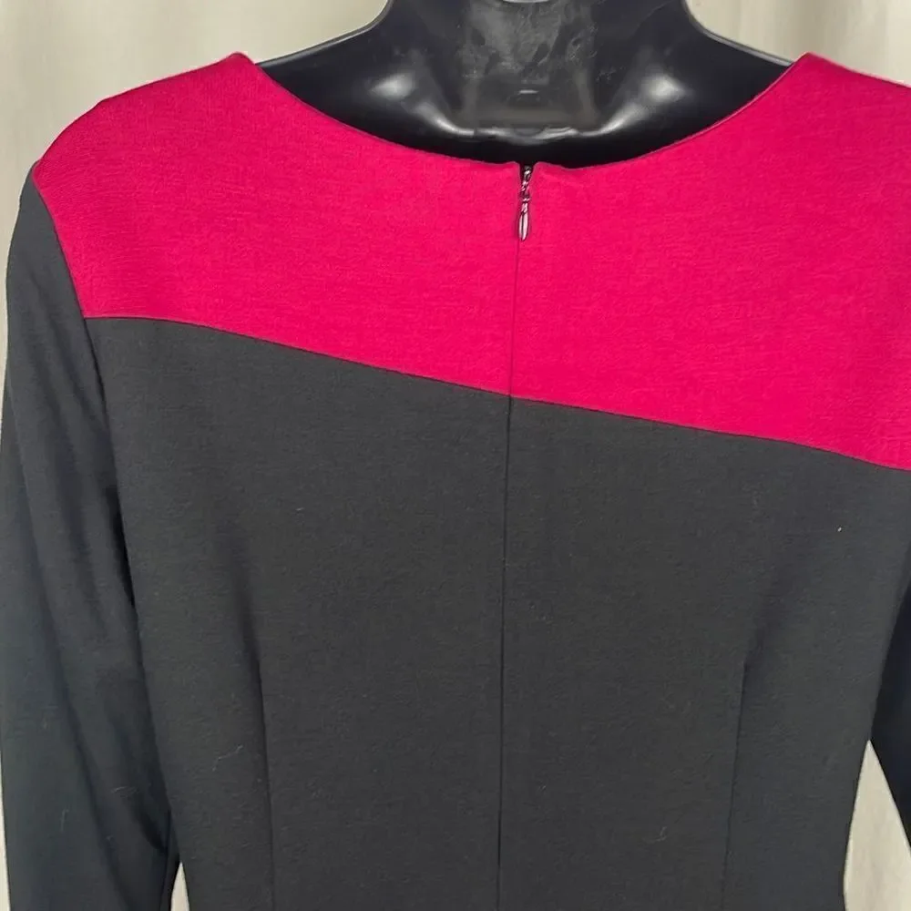 Ruby Rd Color-blocked Long Sleeve Dress sz 6P - Picture 4 of 6